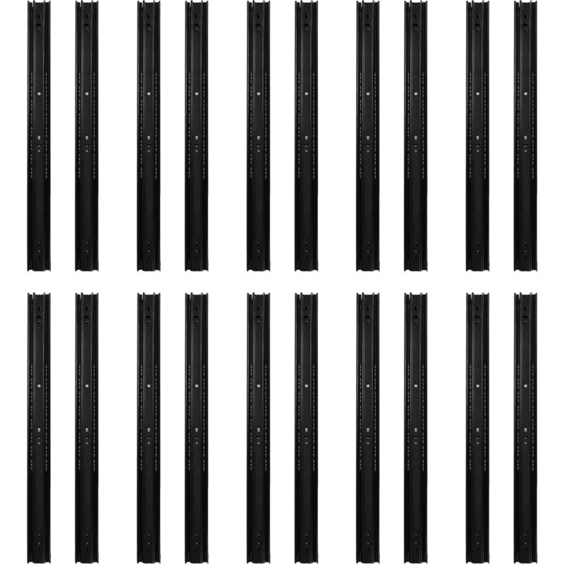 Lot de 10 paires de glissières de tiroir à 3 sections, rail de guidage à grande charge pour la maison et le bureau, 20 pouces