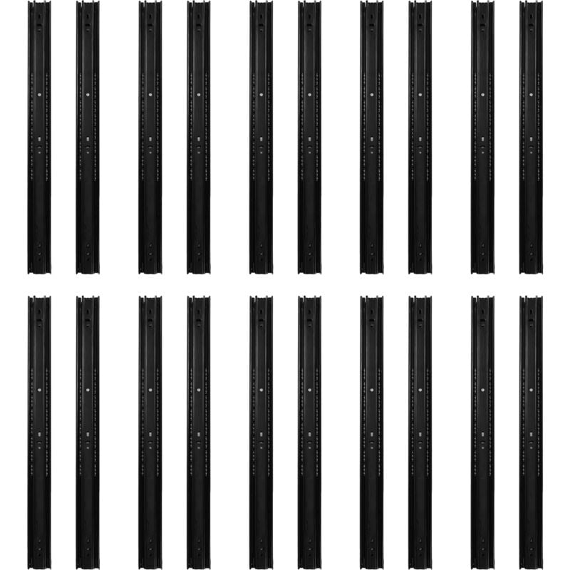 Lot de 10 paires de glissières de tiroir à 3 sections, rail de guidage à grande charge pour la maison et le bureau, 20 pouces