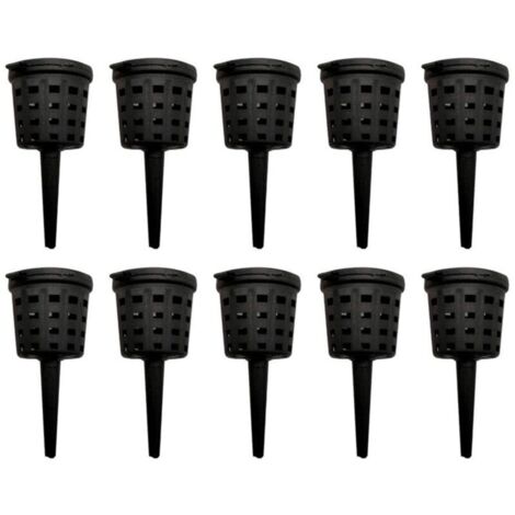Lot de 10 paniers en Maille pour Engrais, Pots de pépinière de Jardin, Aquarium Portable avec Couvercle, Tasses de Nutrition pour Plantation d'orchidées succulentes, bonsaï