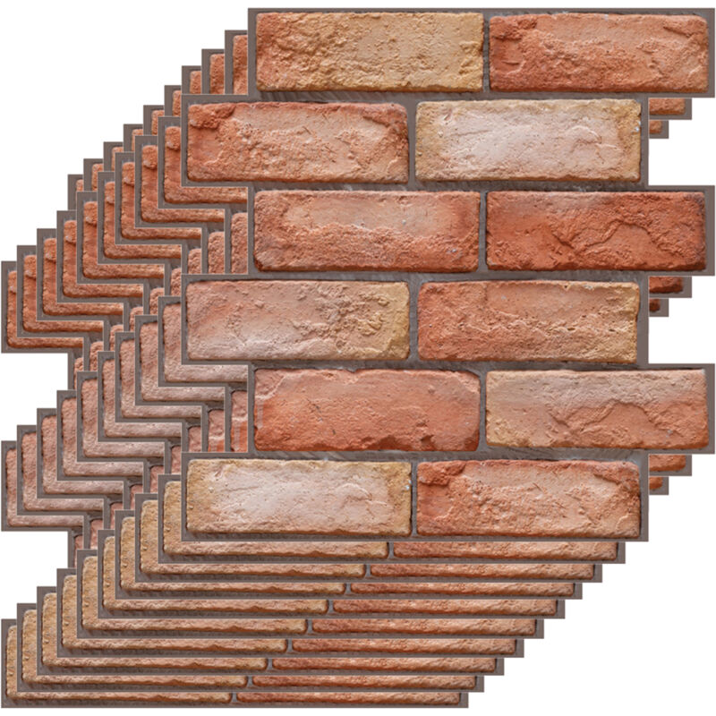 Lot de 10 panneaux muraux 3D imperméables en pvc pour décoration murale intérieure, chambre à coucher, cuisine, salon, bureau, 30 x 30 cm (pierre