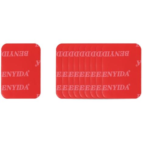 Lot de 10 pastilles adhésives double face 3,0 x 4,0 cm - Ruban adhésif carré en mousse imperméable et résistant à la chaleur, convient pour les parois de voiture, la décoration intérieure, rouge.