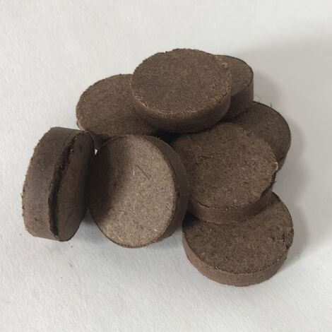 Lot de 10 pastilles de tourbe 3,3 cm X 0,8 cm. Marron. Marque : Prêt à jardiner. Réf. : 70000369