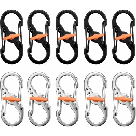 10Pcs Mousquetons de Sécurité, Type Serrure Mousqueton à Verrouillage  Porte-clés Accessoires de Escalade Yoga Hamac Balançoire - Cdiscount Sport