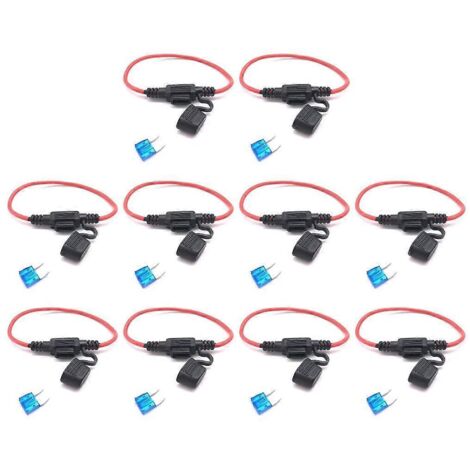 Lot de 10 petits porte-fusibles étanches 12 V 15 A pour voiture