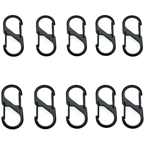 Lot de 10 Pièces S Forme Mousqueton Clips Mousquetons en Forme de S Double Mousqueton D'ouverture en Métal Mousqueton,22×50mm.