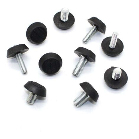 Lot de 10 pieds de meuble réglables M6 x 22 mm Filetage de table Vis sur pieds de nivellement Douille de 21 mm