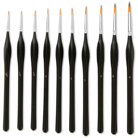 Lot de 10 pinceaux de détail - Pinceaux miniatures haut de gamme, pinceaux fins pour figurines miniatures Warhammer 40k