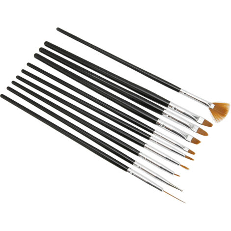 Lot de 10 Pinceaux Longs Manche pour Miniature, Détails Peinture Acrylique, Huile et Aquarelle Artiste