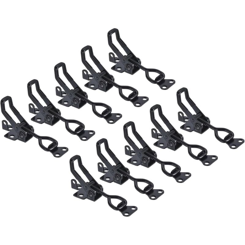 Lot de 10 pinces à bascule réglables, pinces à fermeture éclair en métal, modèle 4002, pinces à bascule à dégagement rapide pour portes d'armoires,