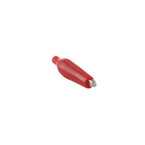 Lot De 10 Pinces Alligator 39mm. Gainé Rouge (négatif). Réassort De Notre Coffret 9218341.