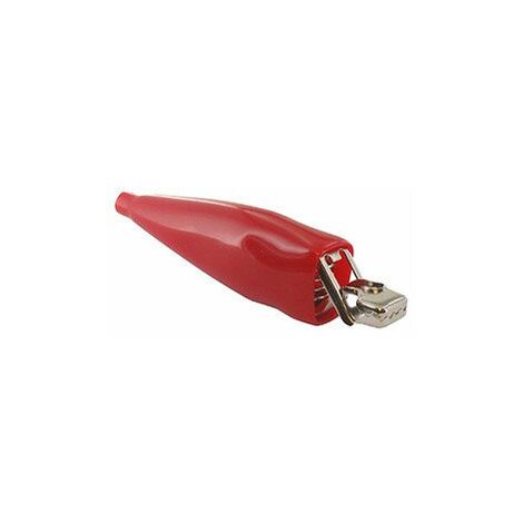 Lot De 10 Pinces Clip 10a. Gainé Rouge (négatif). Réassort De Notre Coffret 9218341.