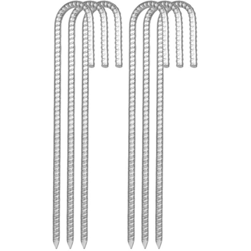 Lot de 10 piquets d'ancrage au Sol de 32 cm, Clous de Tente avec Pointe ciseau à l'extrémité, idéal pour sécuriser Les clôtures, tentes, auvents,