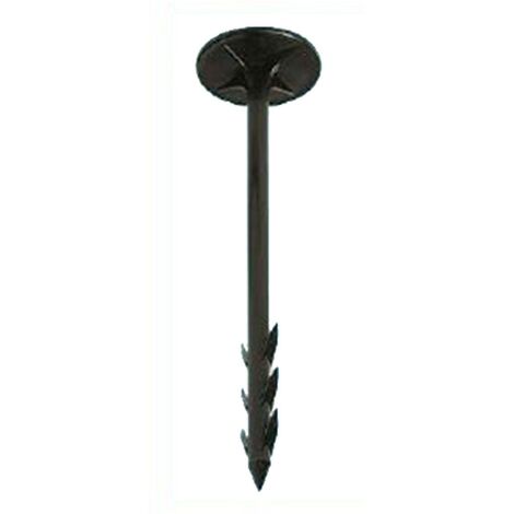 Lot de 10 Piquets fixation toile de paillage 20 cm noirs Plastique rigide