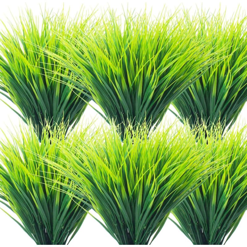 Lot de 10 Plante Artificielle – Herbes Artificielles de Blé pour Décoration Extérieure, Résistantes aux UV et Sans Décoloration