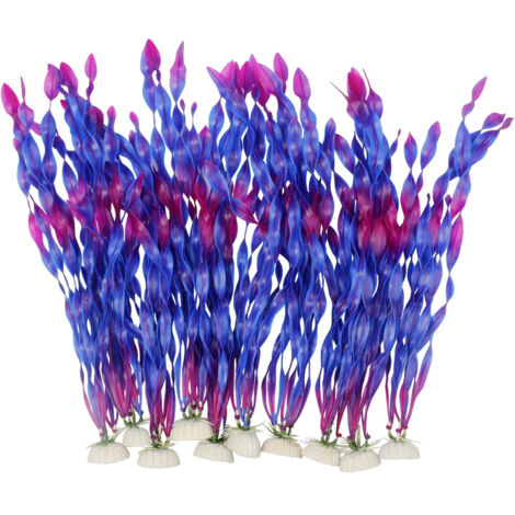 Lot de 10 plantes aquatiques artificielles en plastique pour aquarium