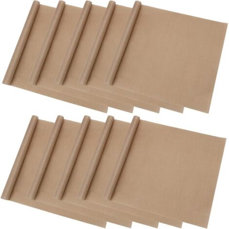 Lot de 10 plaques de cuisson en téflon, doublure de four antiadhésive réutilisable 30 x 40 cm pour cuisson au barbecue, transfert de chaleur, résistance à la chaleur jusqu'à 270 °C.