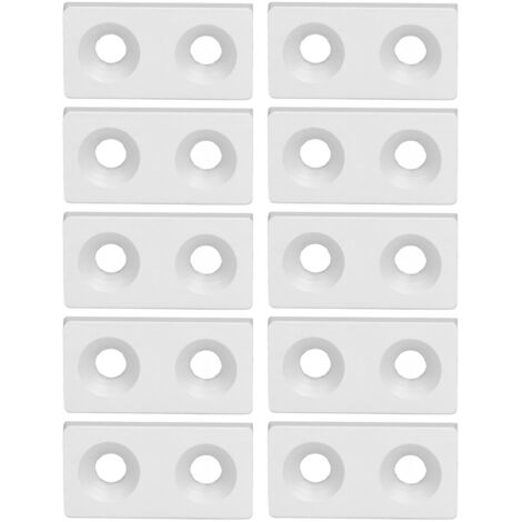 Lot de 10 plaques de recouvrement à double trou en alliage d'aluminium pour profilés et machines CNC, couleur argent.