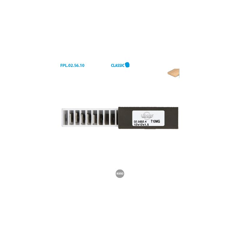 Leman - Boite de 10 plaquettes réversibles au carbure 45° Classic c Larg. 12 Long. 12 Ep. 1,5mm