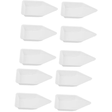 Lot de 10 plateaux carrés blancs pour pesée en bateau, petits récipients