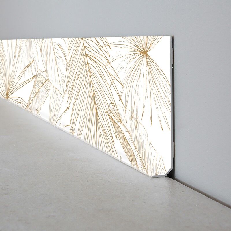 99déco - Lot de 10 Plinthes pvc Floral Marron - 99deco - H8 x L100 cm Profondeur 14 mm