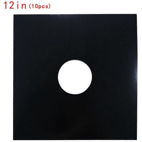 Lot de 10 pochettes intérieures antistatiques pour disques vinyles 7", 10" et 12" (noir)