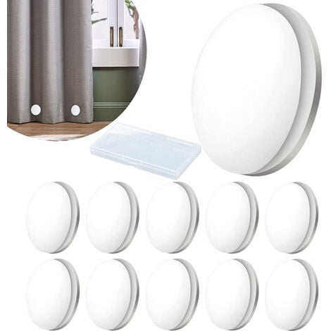 Lot de 10 poids de rideau magnétique pour rideau de salle de bain poids de nappe poids de rideau de douche pendentif magnétique coupe-vent, blanc-RAPANDA