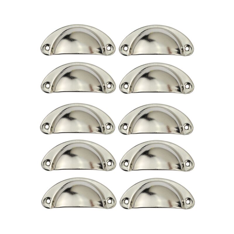Lot de 10 Poignée Bouton de Porte 81mm Décoration pour Meuble Tiroir - Argent
