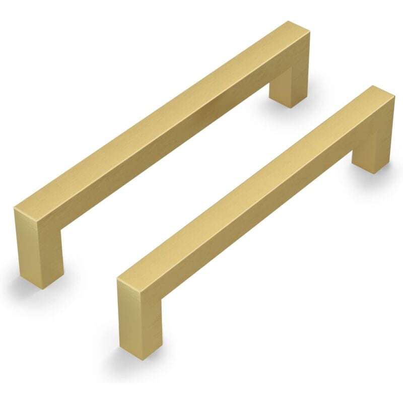Lot de 10 Poignee de Meuble Cuisine Poignée en Acier Inoxydable pour Placards Armoire Tiroirsuble Or - 128MM