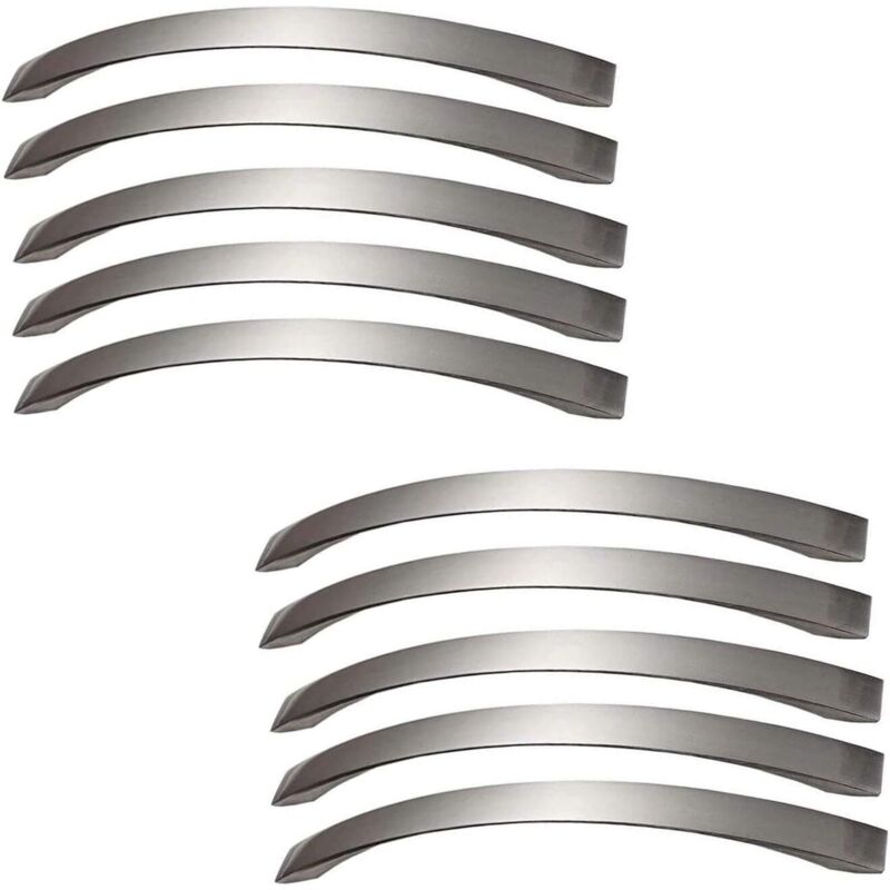 Lot de 10 poignee de meuble cuisine chromées Poignées de porte Nickel Brossé poignee de cuisine poignée cuisine inox entraxe 160mm