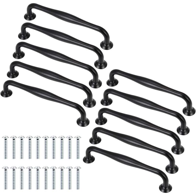 Lot de 10 Poignee de Meuble Cuisine Distance de Trous 128MM Poignées de Porte d'Armoire avec Vis Lot de 10 Poignee de Meuble Cuisine Distance de Trous 128MM Poignées de Porte d'Armoire avec Vis