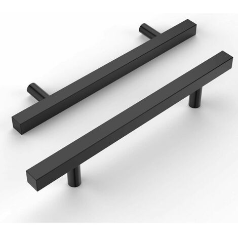 Lot de 10 Poignee de Meuble Cuisine Noir Poignée Meuble Poignet de Porte Noire Cuisine Poignées pour Placards Poignet Meuble Cuisine Quincaillerie de Placards Poignee Tiroir Entraxe: 128mm