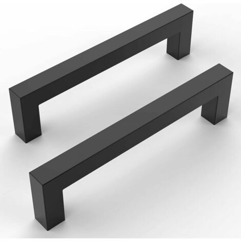 Lot de 10 Poignee de Meuble Cuisine Noir Poignée Meuble Poignet de Porte Noire Cuisine Poignées pour Placards Poignet Meuble Cuisine Quincaillerie de Placards Poignee Tiroir Entraxe: 128mm