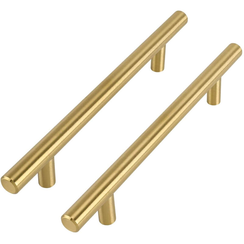 10 Poignées de Cuisine Poignée de Meuble Acier Inoxydable pour Penderies Armoire Tiroirsuble Or - 64MM