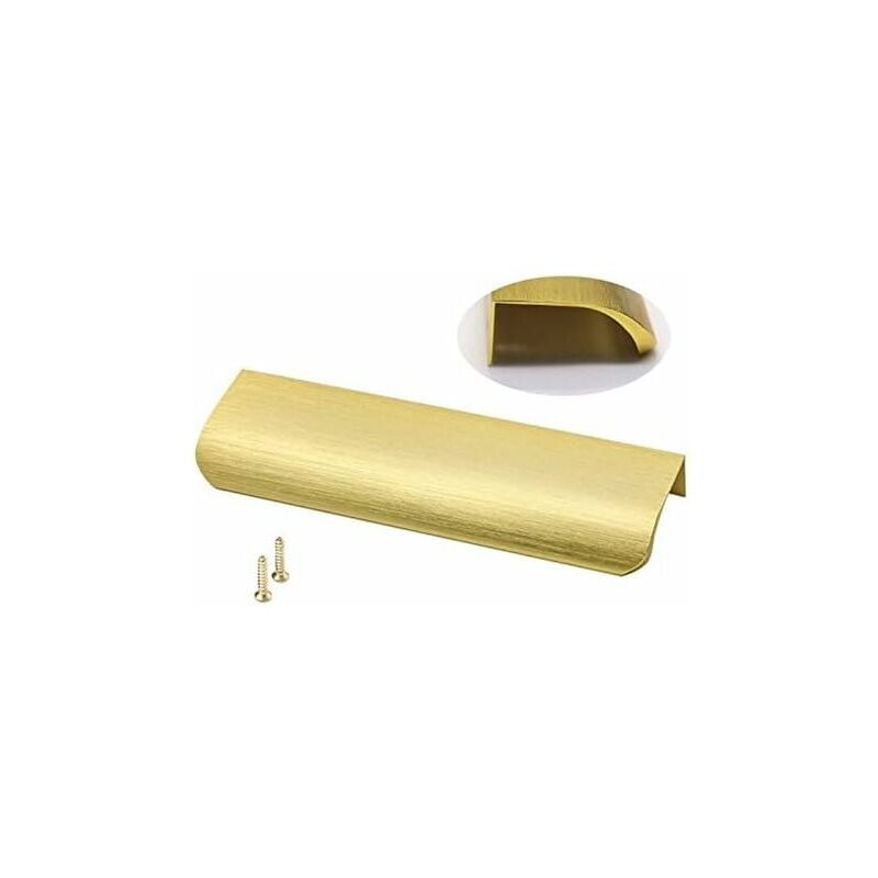 Ahlsen - Lot de 10 Poignée Profil Cuisine Poignee de Meuble Cuisine Poignee Doree Poignee Invisible - LS7027GD128 Poignée Profil Aluminium Poignée