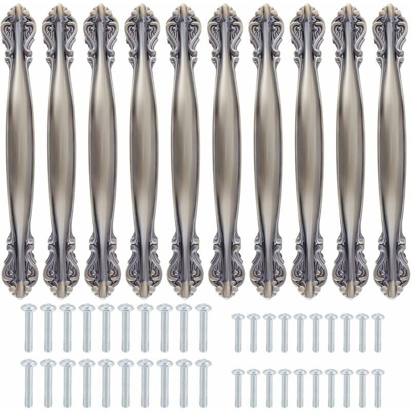 SNQ - Lot de 10 poignées d'armoire vintage en forme d'arc antique - poignées de porte de meuble,poignée de meuble vintage, poignée de porte de meuble