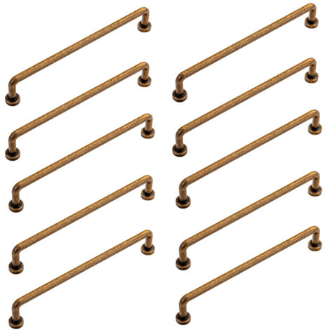 Lot de 10 poignées d'armoire vintage pour bureaux, tiroirs, armoires, placards, trou central de 160 mm