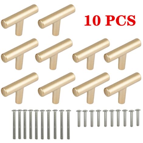 Lot de 10 poignées de meuble de 5 cm (2 pouces) en alliage d'aluminium couleur or sable pour cuisine