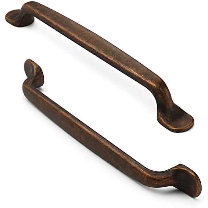 Lot de 10 poignées de meuble vintage en laiton vieilli - Distance entre les trous : 160 mm - Pour cuisine, tiroir, placard de cuisine