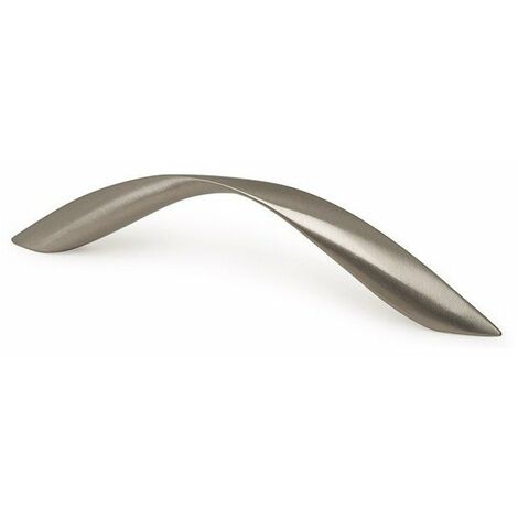 REI – Lot de 10 poignées de meuble en zamak – Finition nickel satiné – Entraxe 128mm – Pour tiroirs et portes d'armoires