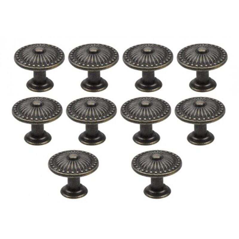 Basetbl - Lot de 10 poignées de porte de tiroir en bronze vintage, bouton de meuble 25 mm, boutons de tiroir ronds, boutons de porte en laiton,