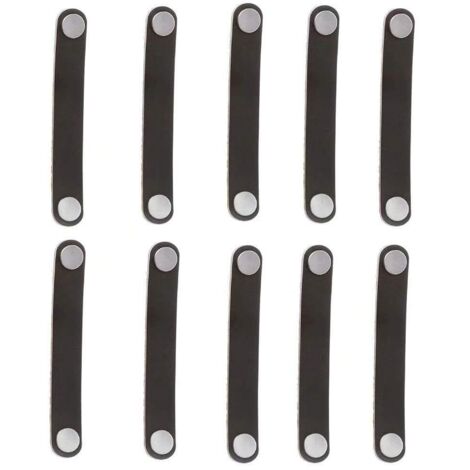 Lot de 10 poignées de porte de tiroir rétro en cuir noir de 128 mm pour armoire, porte-documents, valise, cave à vin, boîte en bois, coffret cadeau, boîte à chaussures, accessoires de meubles