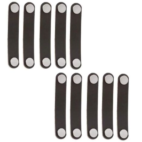 Lot de 10 poignées de porte de tiroir rétro en cuir noir de 96 mm pour armoire, porte-documents, valise, cave à vin, boîte en bois, coffret cadeau, boîte à chaussures, accessoires de meubles.