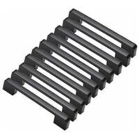 Lot de 10 poignées de porte en alliage d'aluminium noir en forme de T, pour meubles de cuisine, entraxe de 160 mm