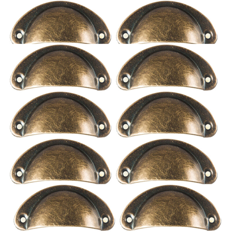Lot de 10 Poignées de Tiroir Vintage Poignées de Meubles Coquilles Boutons de Porte Metal Bronze Lot de 10 Poignées de Tiroir Vintage Poignées de Meubles Coquilles Boutons de Porte Metal Bronze