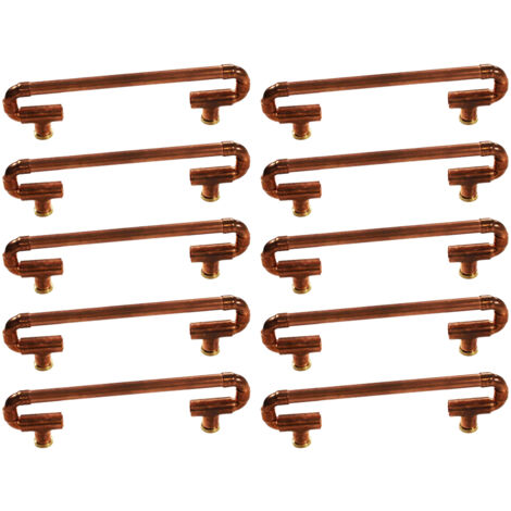 Lot de 10 Poignées mobiles et designs en Cuivre - Entraxe 128 mm - Ø12 - Arcanaute