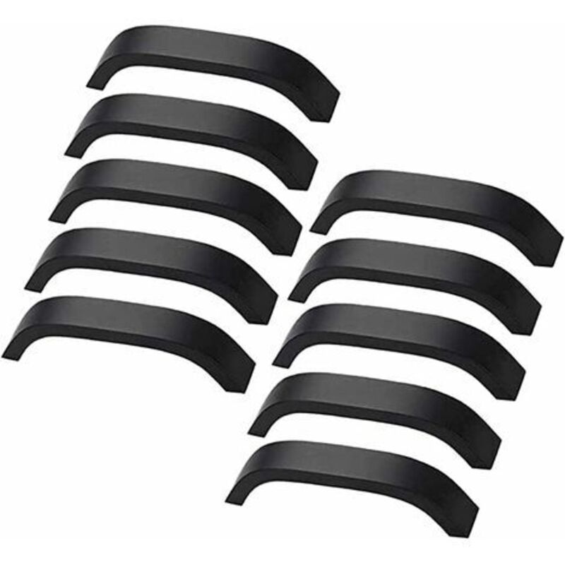 Lot de 10 Poignées de Meuble Cuisine Noires Poignées de Placard Porte Cuisine Meuble Placard Entraxe 128mm