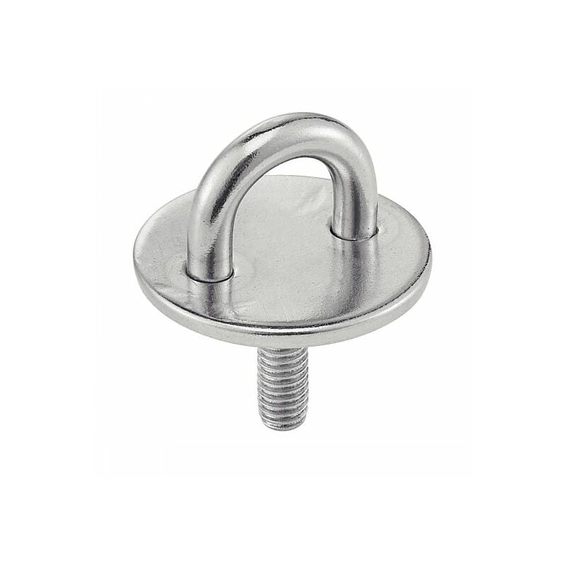 Lot de 10) Pontet sur platine ronde - Avec tige filetée - Inox A2 D5mm