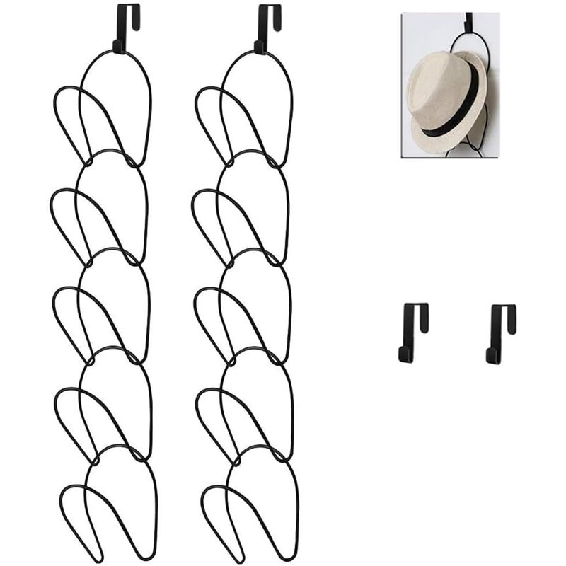 Lot de 10 porte-chapeaux, support de rangement, placard, casquette de baseball, présentoir, support de rangement pour foulards, sacs à main,