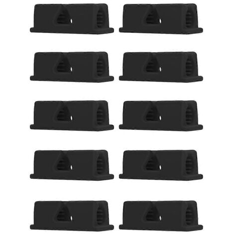 Lot de 10 porte-crayons en silicone, porte-stylos adhésif pour bureau, noir --