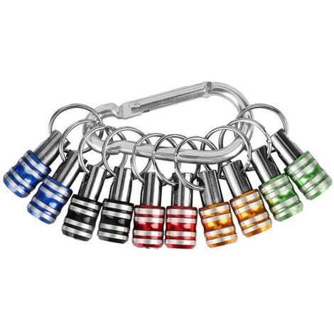 Lot de 10 porte-embouts hexagonaux 1/4 pouce, rallonge, anneau porte-clés, adaptateur de vis, porte-foret (5 couleurs)-AquaForge